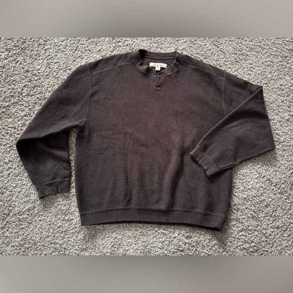 Tommy Bahama Brown Knit 100% Cotton Sweater Men Size Large - Picture 1 of 4